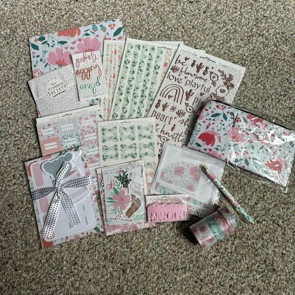 Scarlet Lime The Planner Society Other - The Planner Society July 2020 Paper Kit NEW Floral Junk Journal Planners